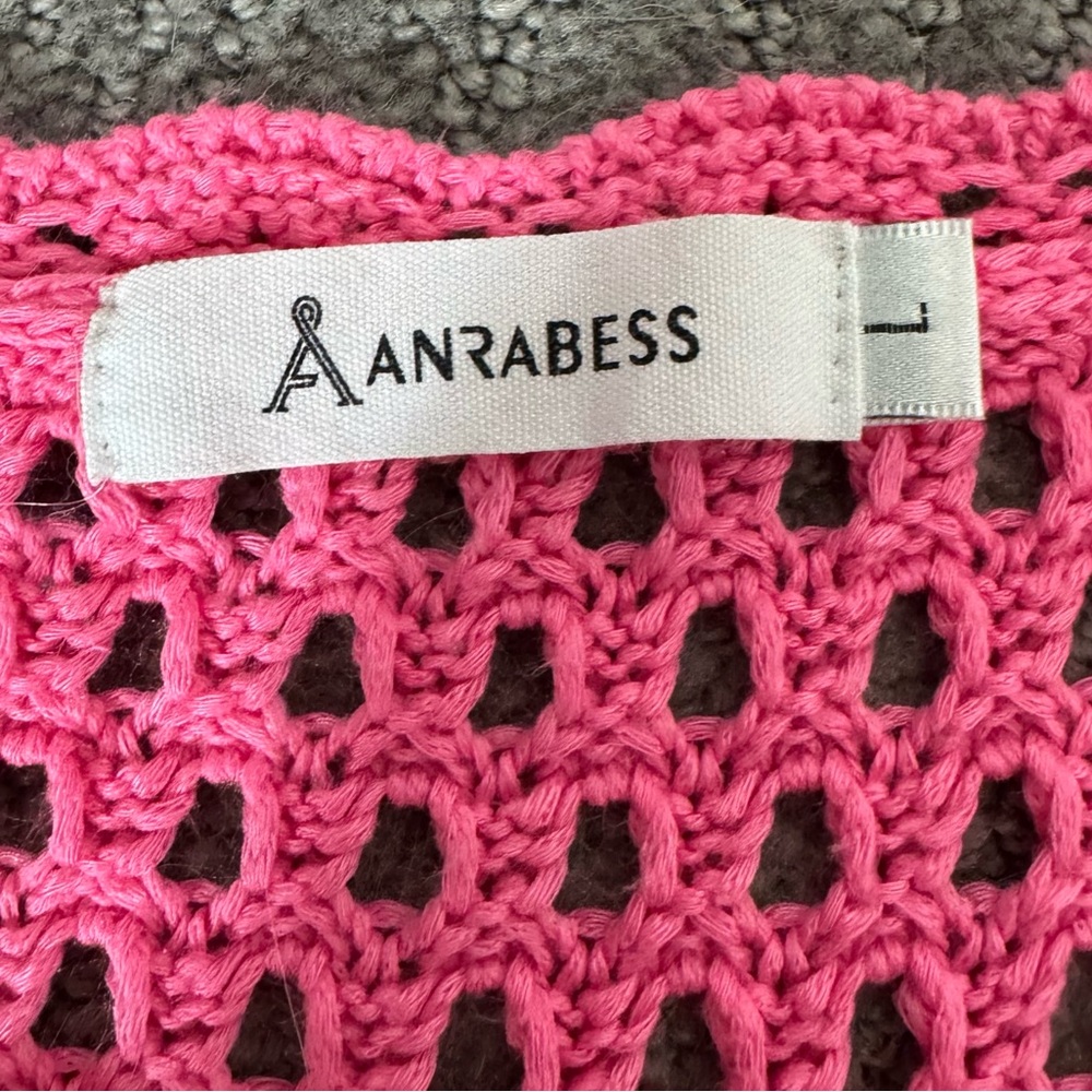 NEW ANRABESS Sleeveless Crochet Coverup, Size L - Picture 7 of 9